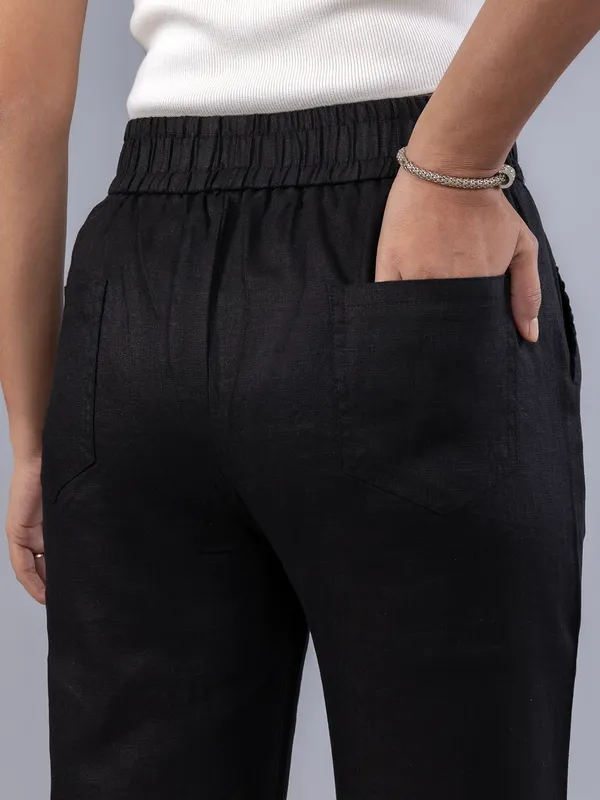 BOOM black cotton pant for women