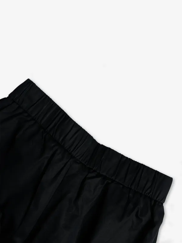 Boom black cotton plain ankle pant