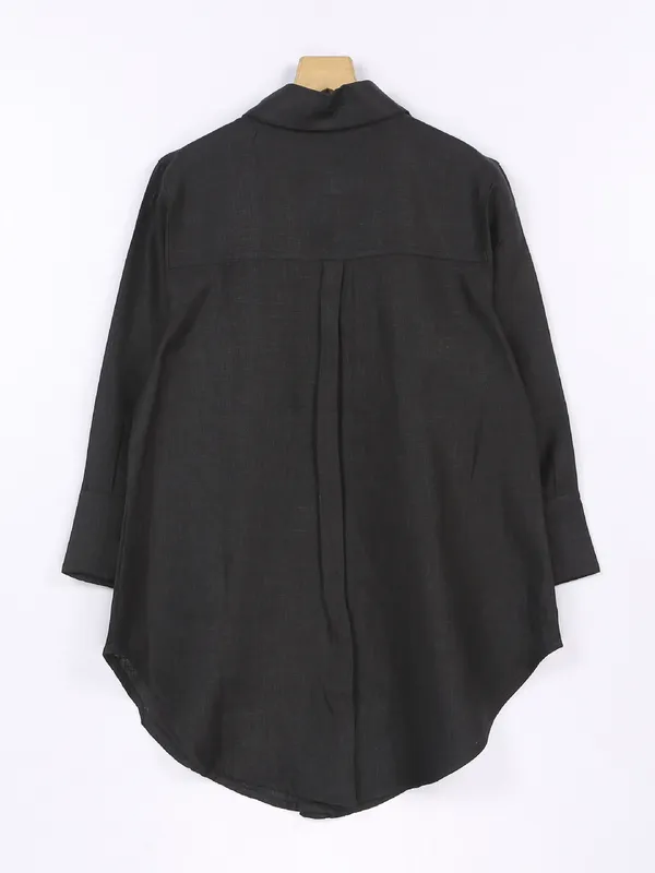 Boom black linen shirt
