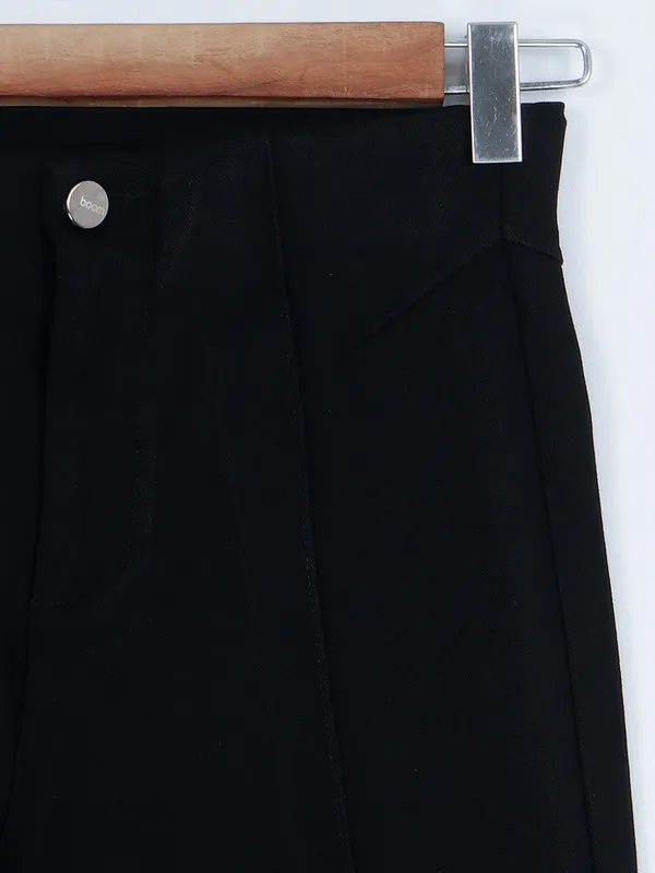 Boom black plain lycra pant