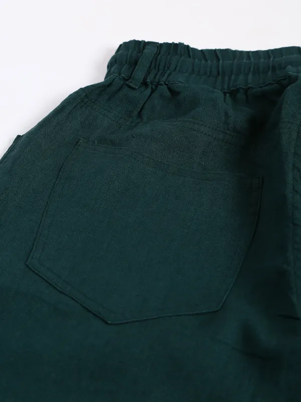 Boom bottle green cotton flare pant