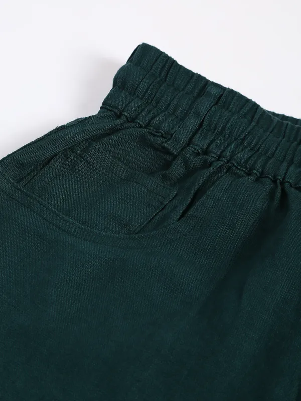 Boom bottle green cotton flare pant