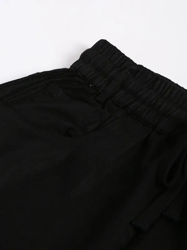 Boom cotton black flare pant