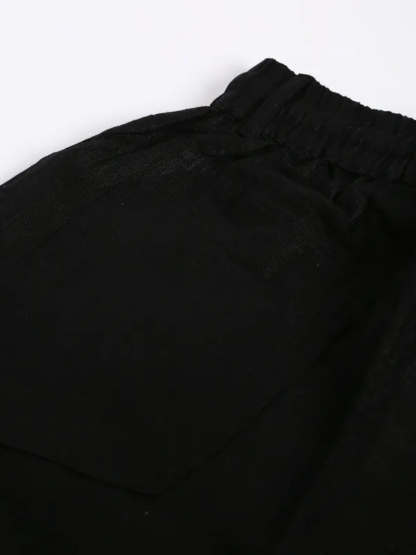 Boom cotton black flare pant