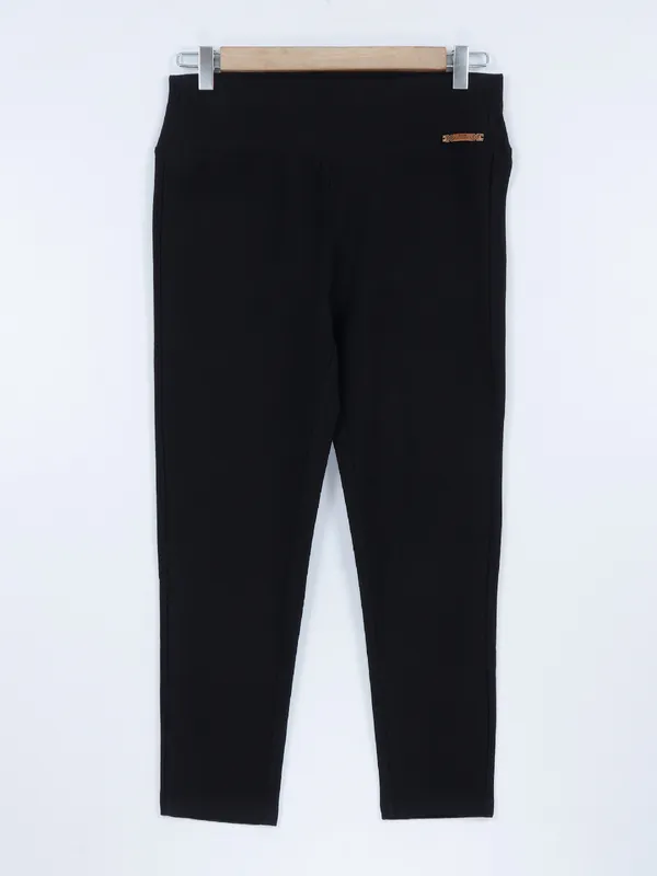 Boom cotton black plain jeggings