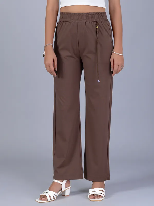 BOOM cotton brown pant for women