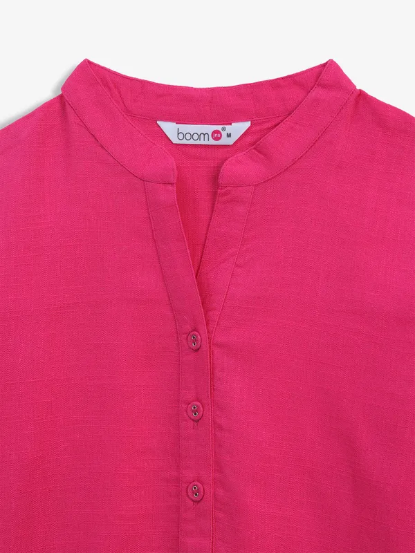 BOOM cotton plain magenta top
