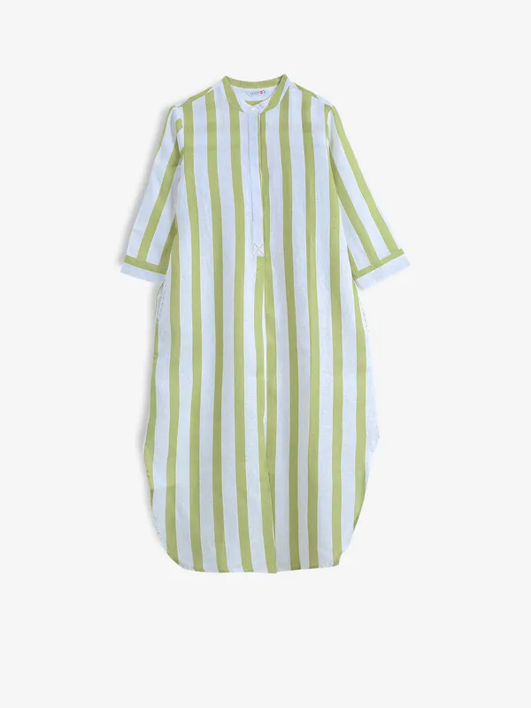 BOOM green and white stripe dress