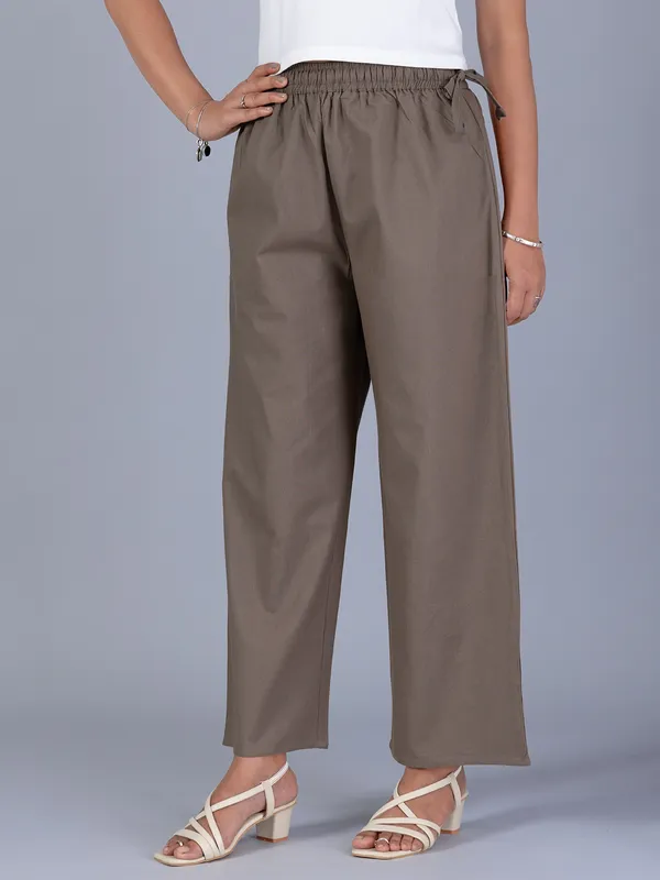 Grey cotton pant for women