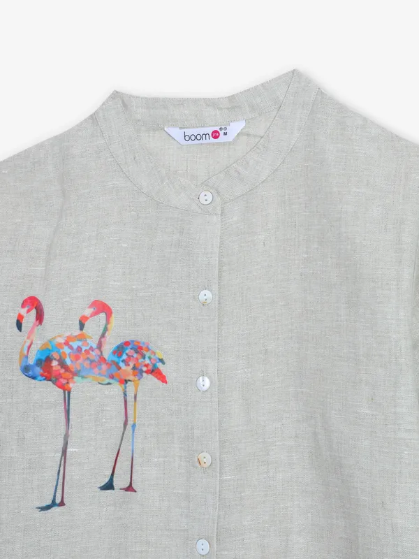 BOOM grey linen shirt