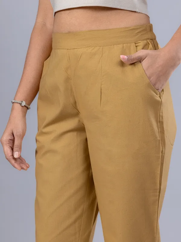 BOOM khakhi cottonm women pant