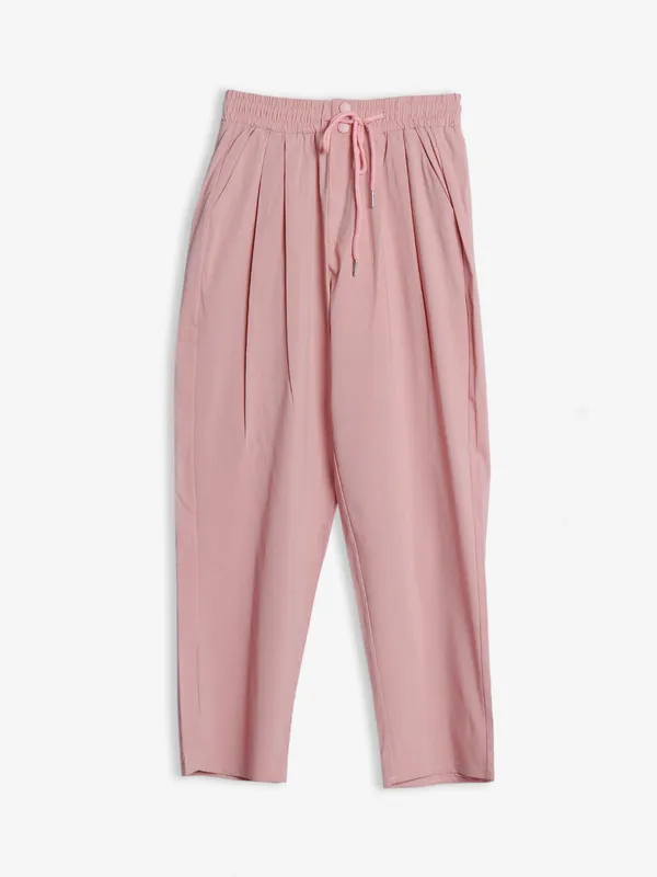 Boom light pink lycra ankle pant