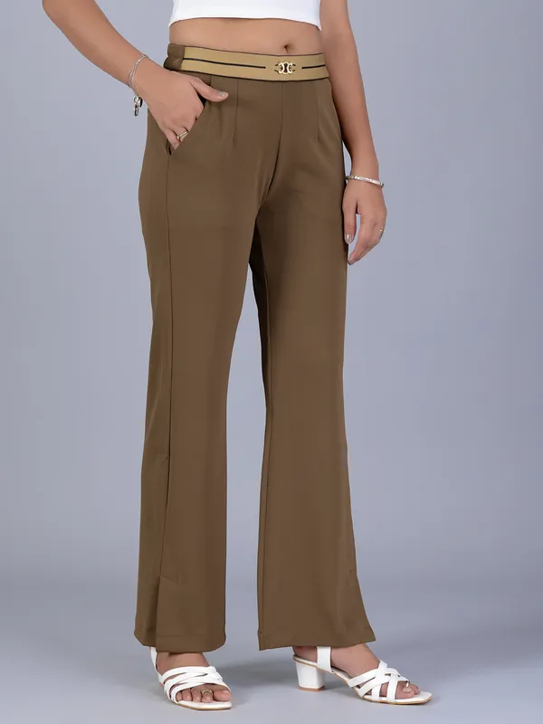 BOOM lycra olive pant for women