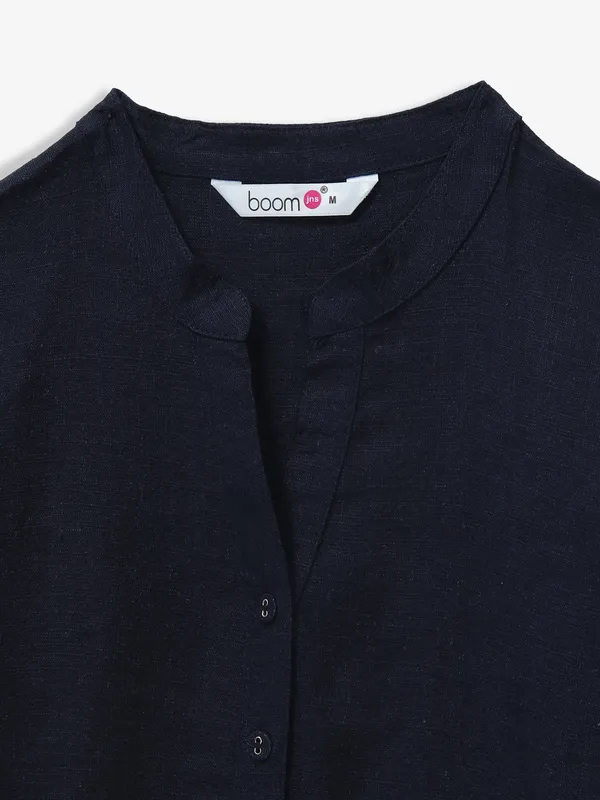 BOOM navy top in cotton