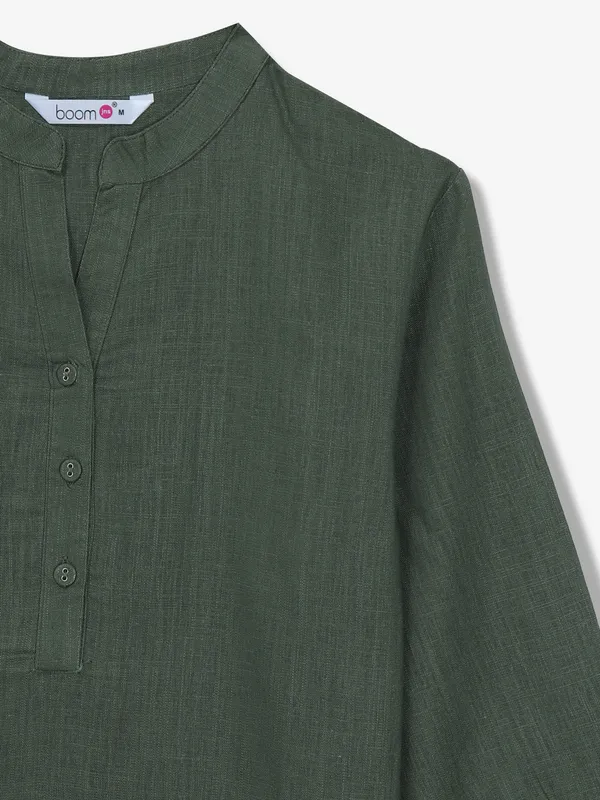 BOOM olive cotton top