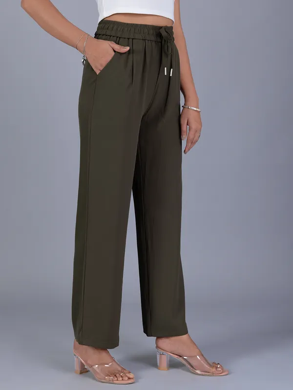 BOOM olive womens lycra pant