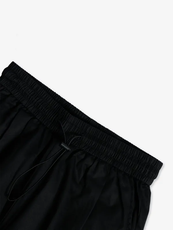 Boom plain black cotton pant