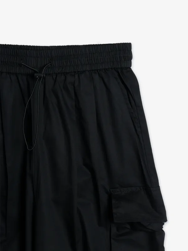 Boom plain black cotton pant
