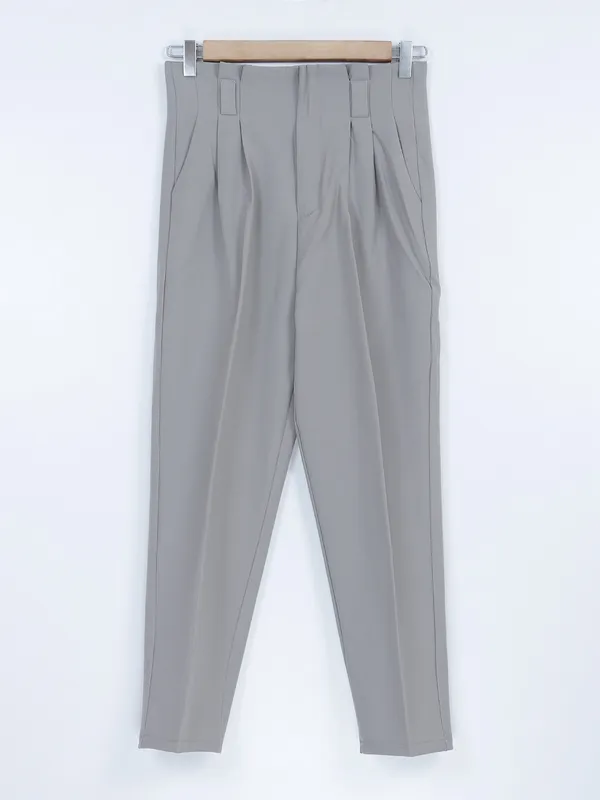 Boom plain grey lycra formal pant