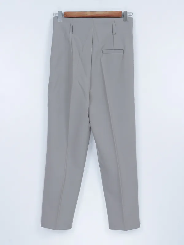 Boom plain grey lycra formal pant