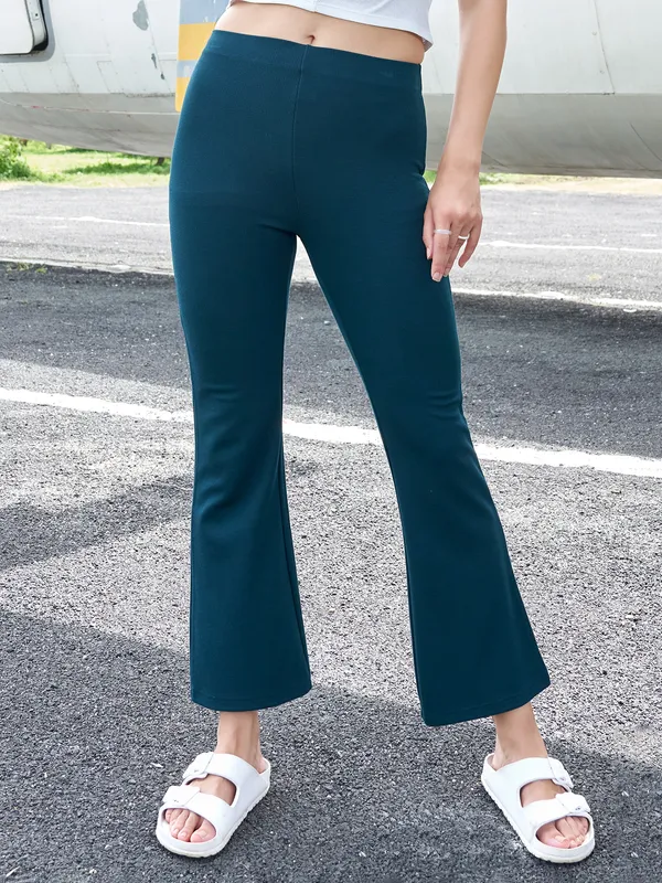 BOOM rama blue solid laycra pant