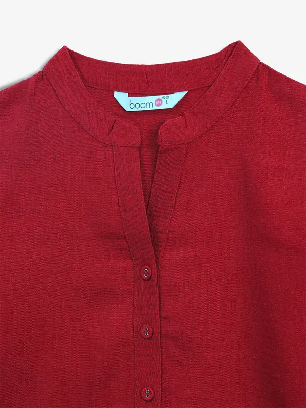 BOOM red plain cotton top