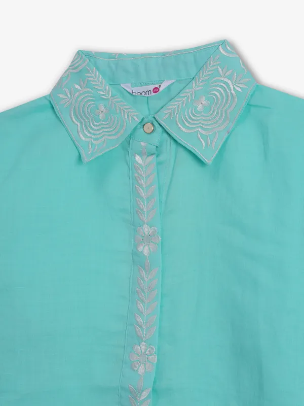 BOOM sky blue linen shirt