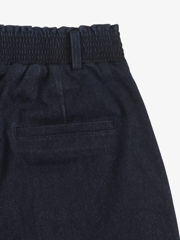 BOOM solid blue denim shorts