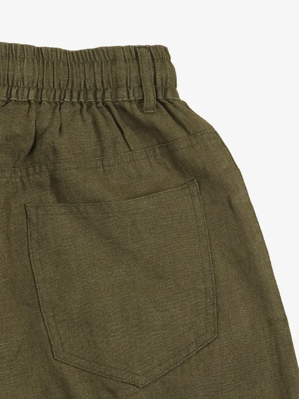 BOOM solid olive cotton pant