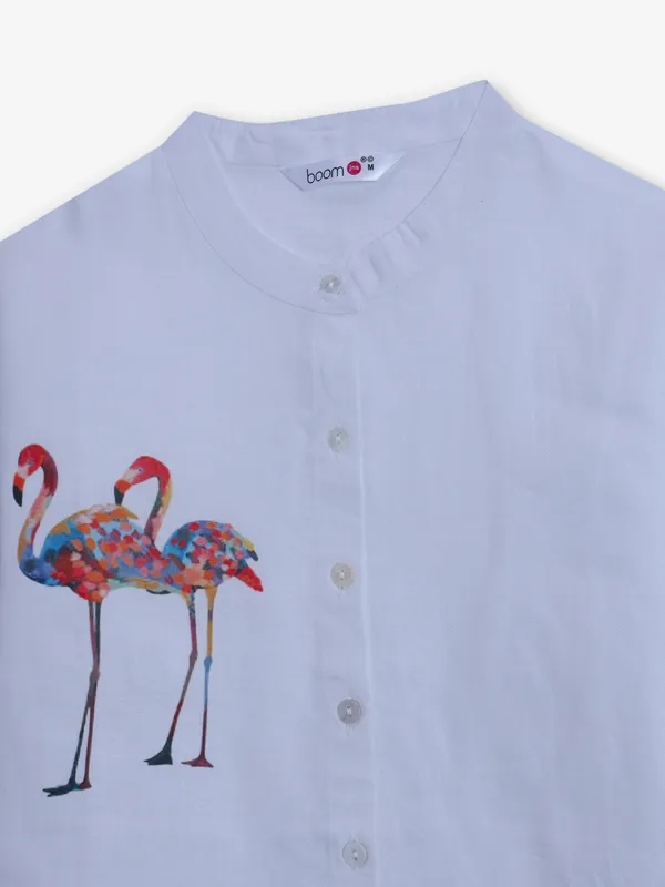 BOOM white linen shirt