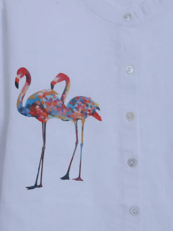 BOOM white linen shirt