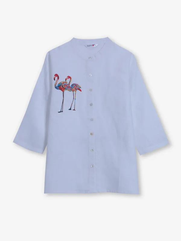 BOOM white linen shirt