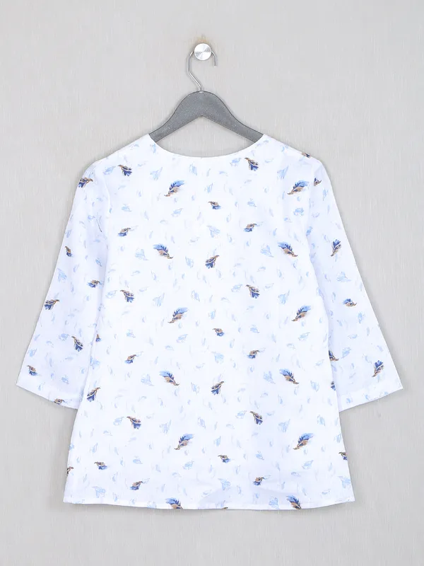 Boom women cotton casual wear top in sky blue