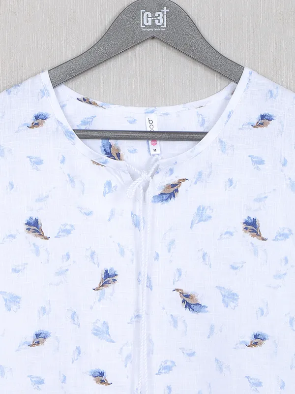 Boom women cotton casual wear top in sky blue