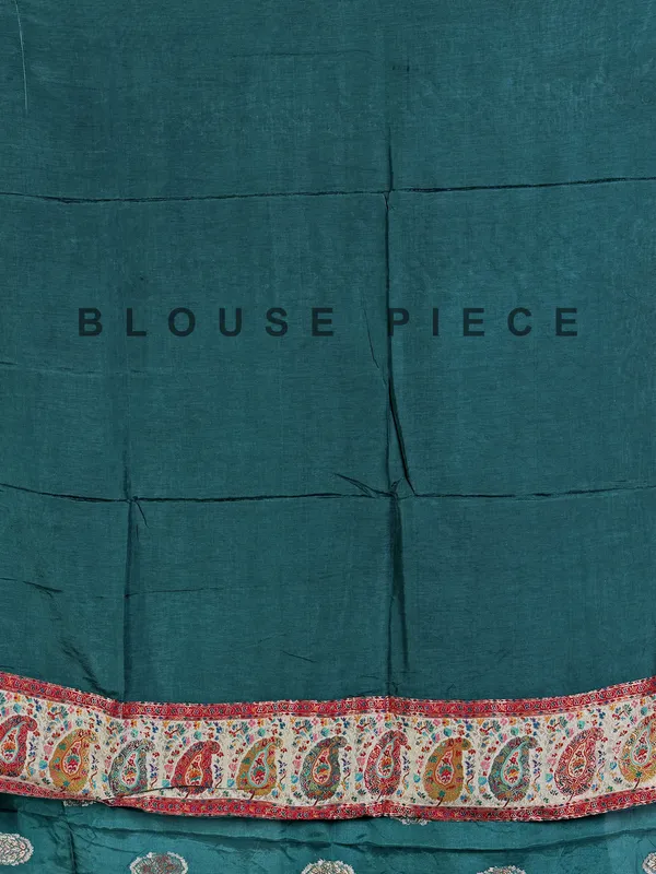 Bottle green pashmina silk wedding saree