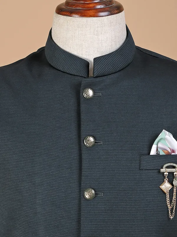 Bottle green rich terry rayon waistcoat
