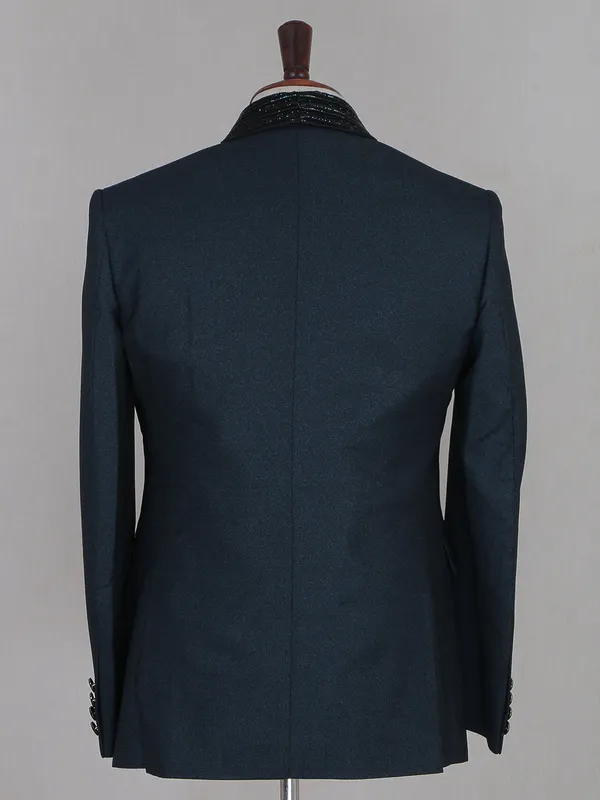 Bottle green terry rayon reception wear coat suit
