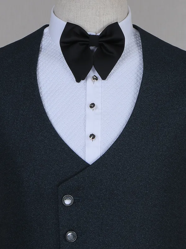 Bottle green terry rayon reception wear coat suit
