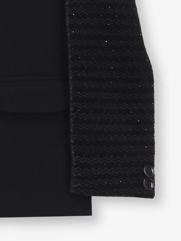 Boys black terry rayon coat suit