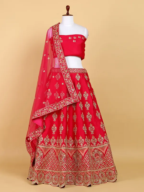 Bridal magenta unstitched lehenga choli