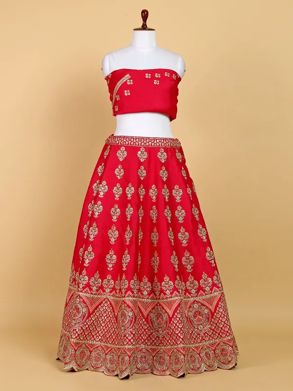Bridal magenta unstitched lehenga choli