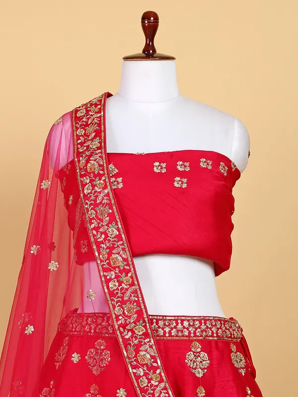 Bridal magenta unstitched lehenga choli