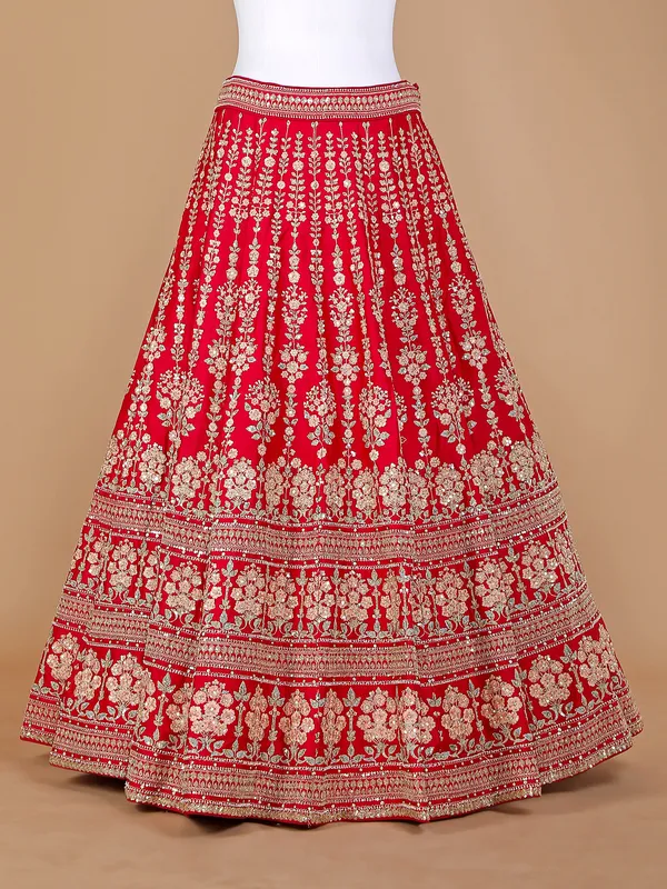 Bridal wear magenta unstitched lehenga choli