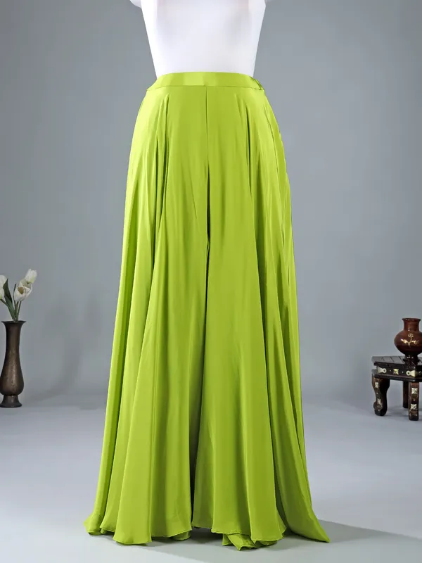 Bright green georgette palazzo suit with jacket style