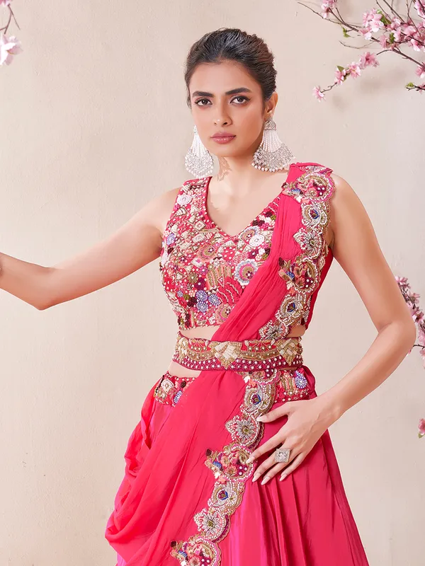 Bright pink designer lehenga choli
