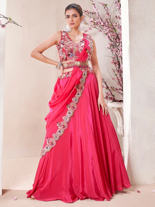Bright pink designer lehenga choli