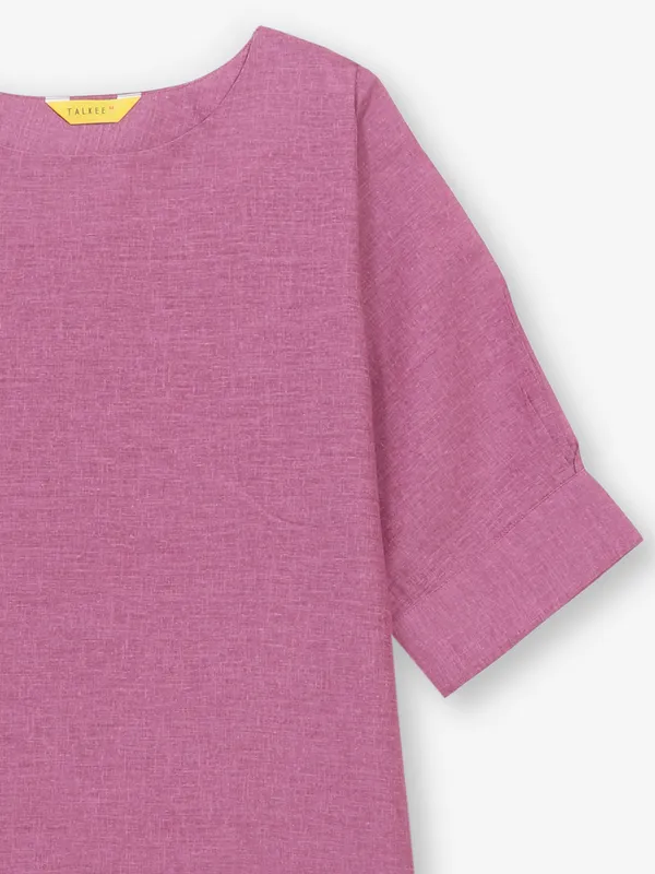 Bright purple cotton silk tunic top