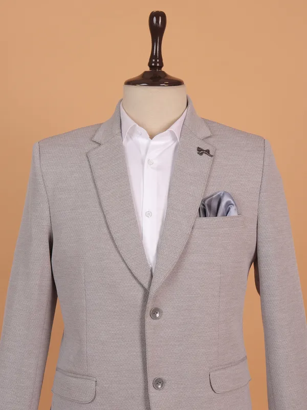 Brocade grey blazer for men
