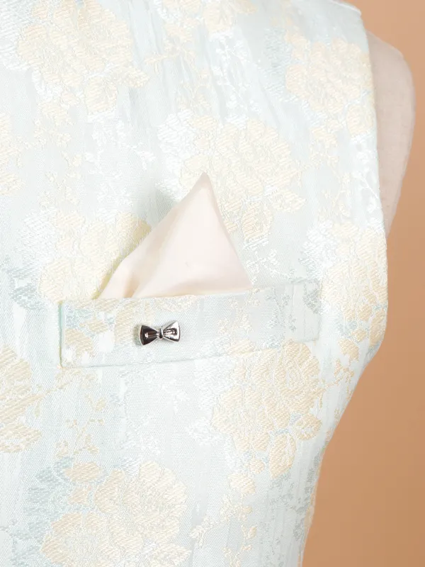 Brocade waistcoat in sky blue