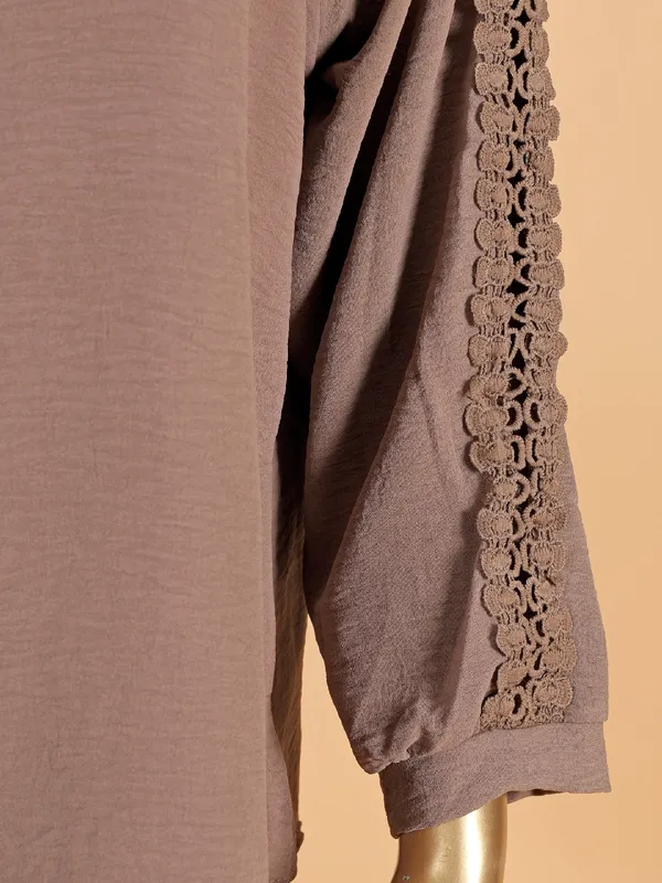 Brown cotton co ort set for women